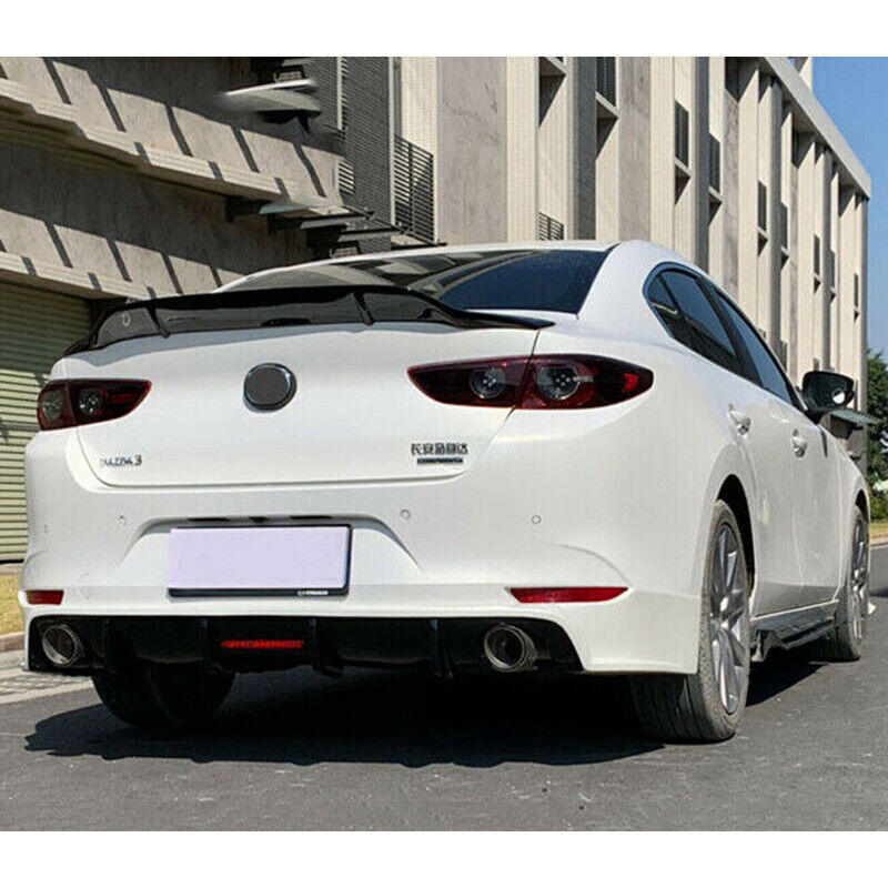 1X R style Carbon Rear Tail Trunk Spoiler Wing Lip Trim for Mazda 3 Sedan 19-23