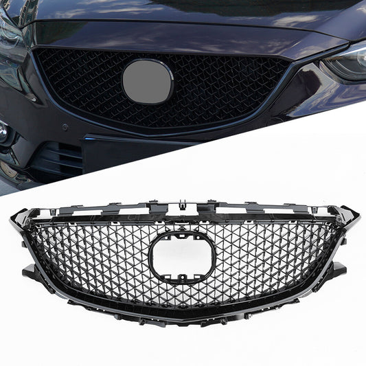 Front Upper Bumper Diamond Grille Grill for Mazda 6 Atenza 2014-2016 2015