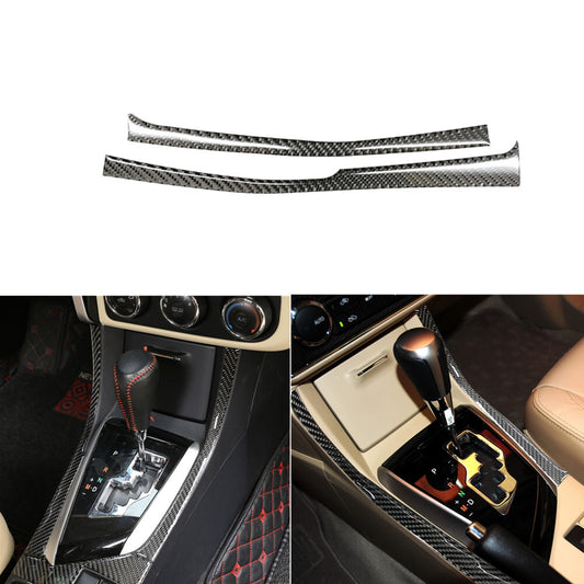 Carbon Fiber Gear Shift Side Decorative Cover Trim for Toyota for Corolla 2014-2018