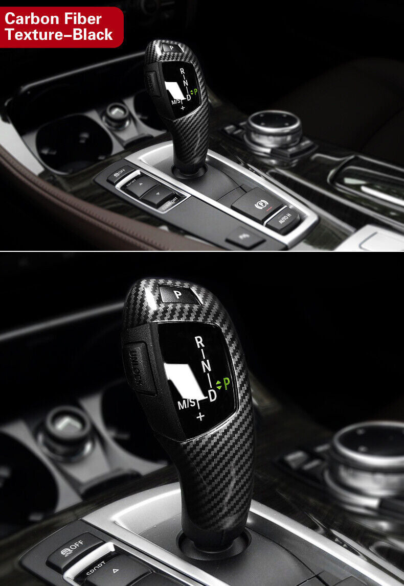 Carbon fiber style gear shift cover suitable for BMW X3 X4 X5 X6 F20 F22 F30 F32 F10 F12
