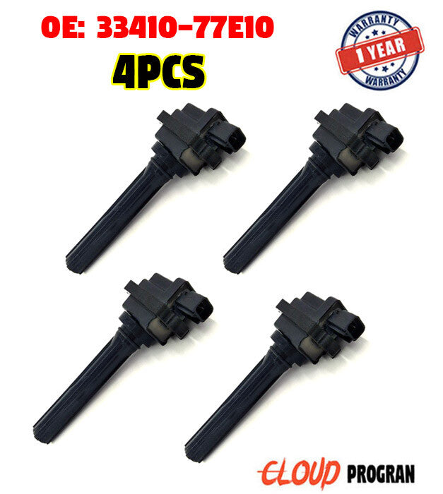 4PCS New Ignition Coil 33410-77E10 For 1996-1997 for Suzuki Sidekick I4 1.8L