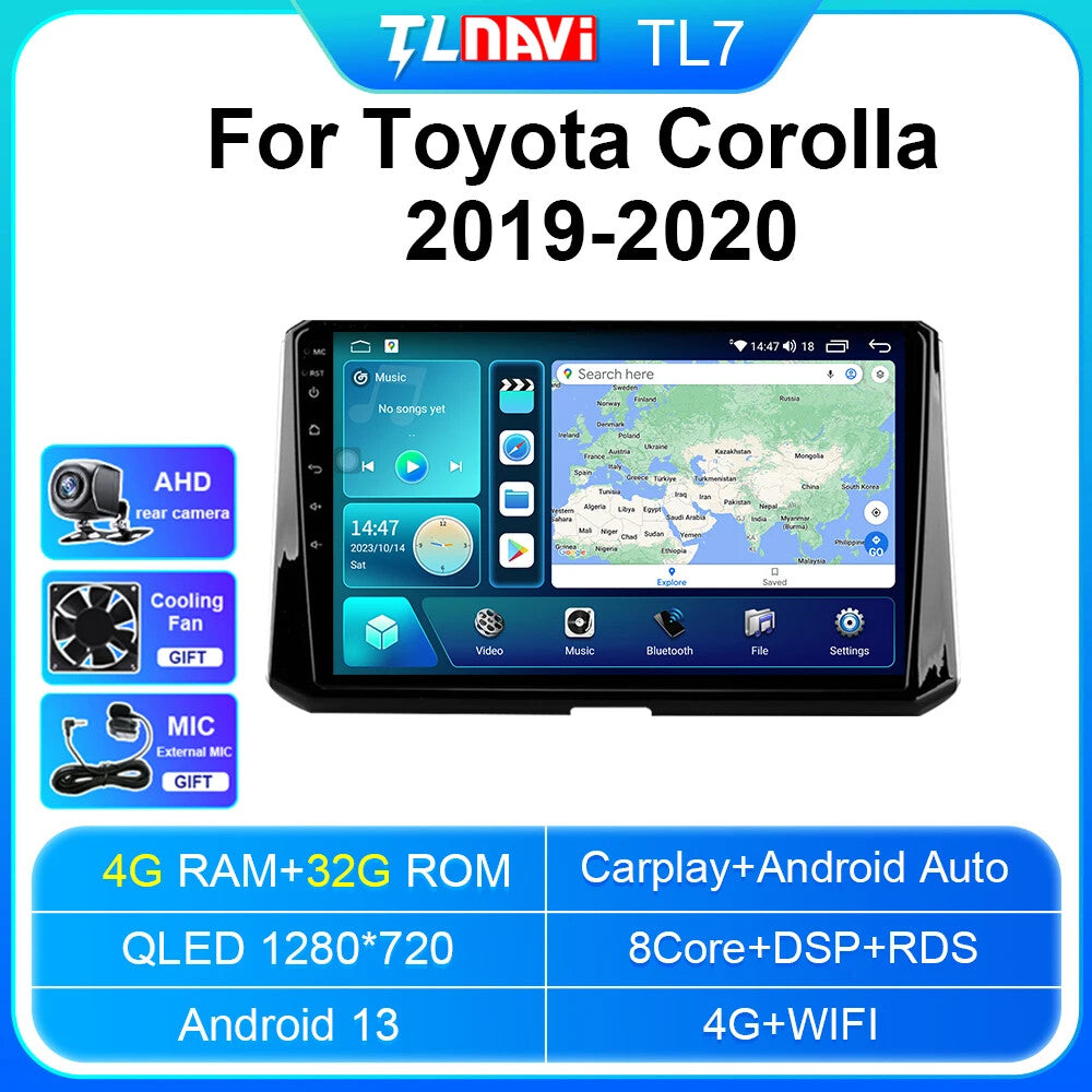 for Toyota for Corolla 2019-2020 GPS Car Stereo Radio CarPlay Auto Multimedia Player