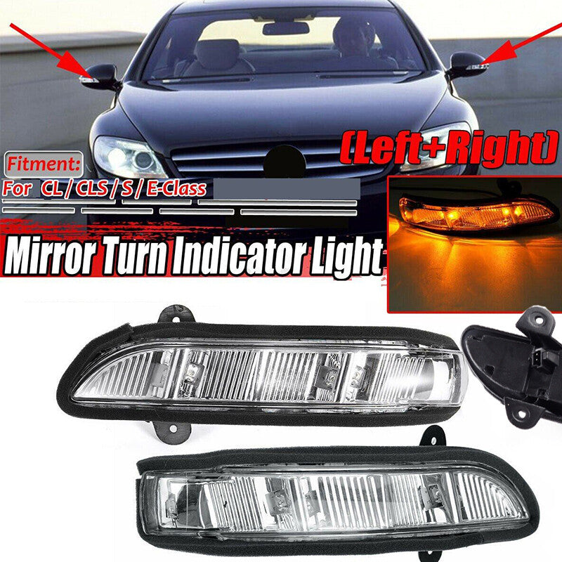 Two door mirror turn signal lights are compatible with for Mercedes E350 CL65 W216 W211 L+R (models 06-09).