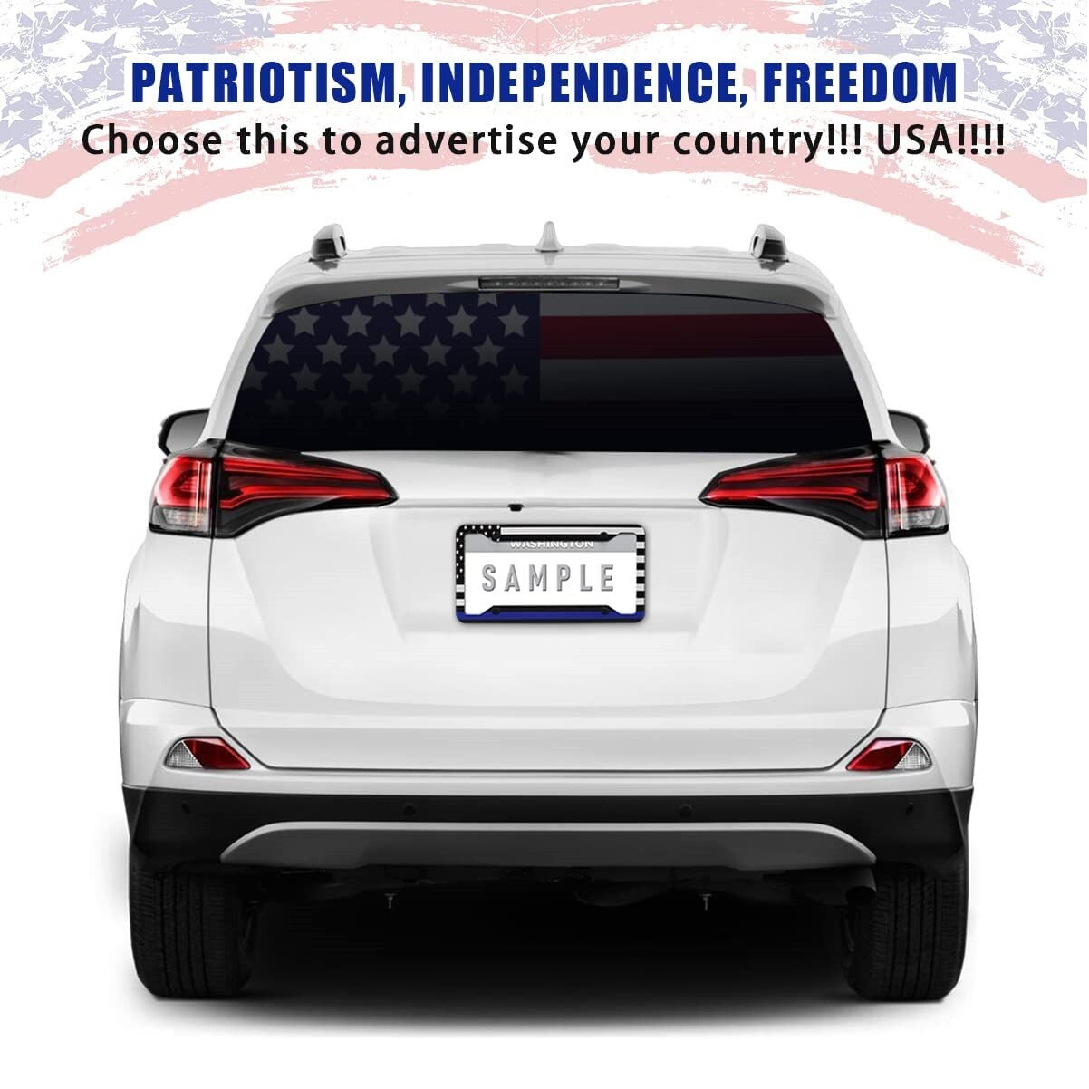 2X for Honda for Civic Accord US Flag Patriotic Car License Plate Frame Front Cover