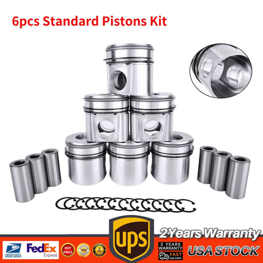 Piston Set with Rings Pins STD for Dodge for Ram Pick-up 5.9L OHV 6BT 94-98 3928673