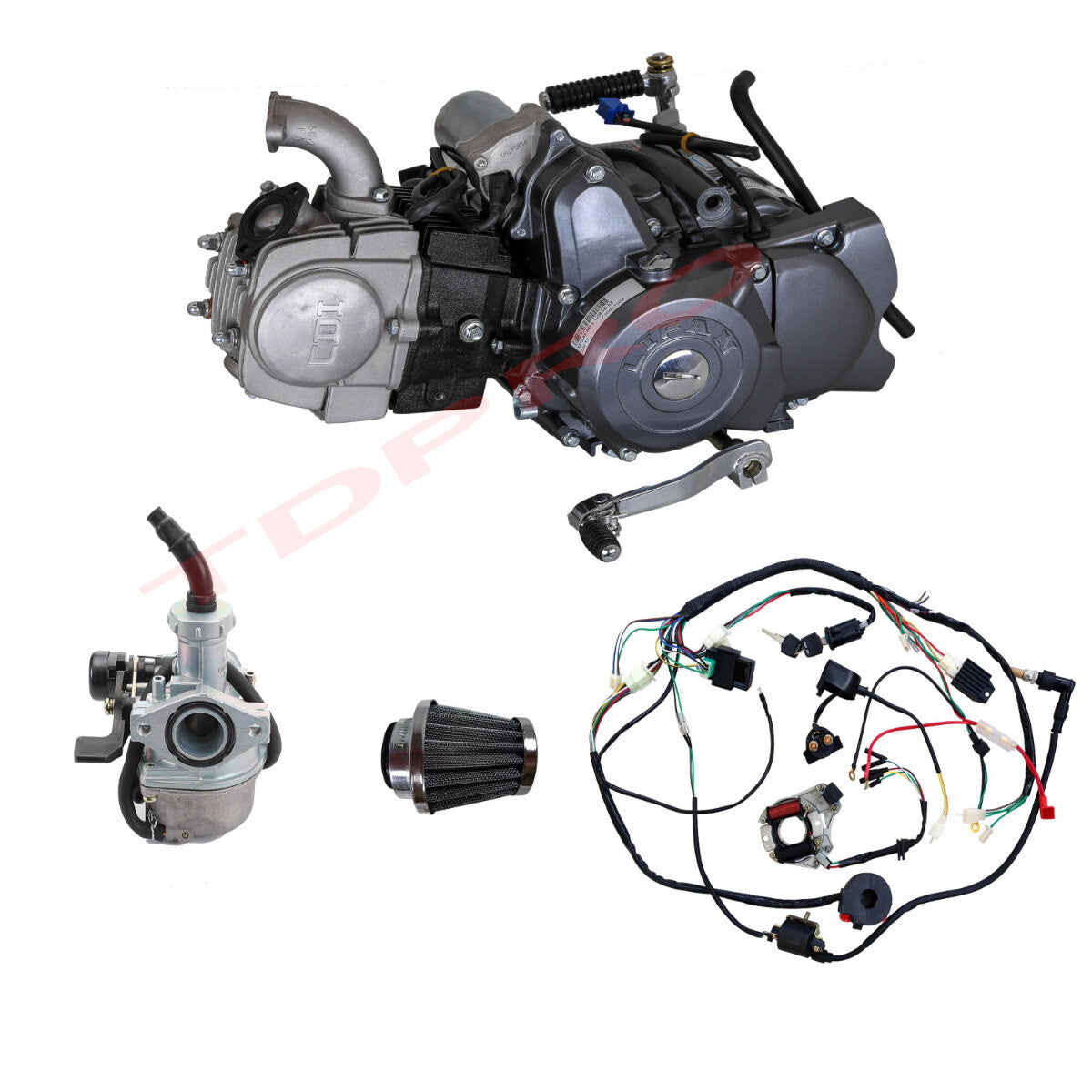 for Lifan 125cc engine motor kit, semi-automatic electric/kick start, dirt pit bicycle CT70