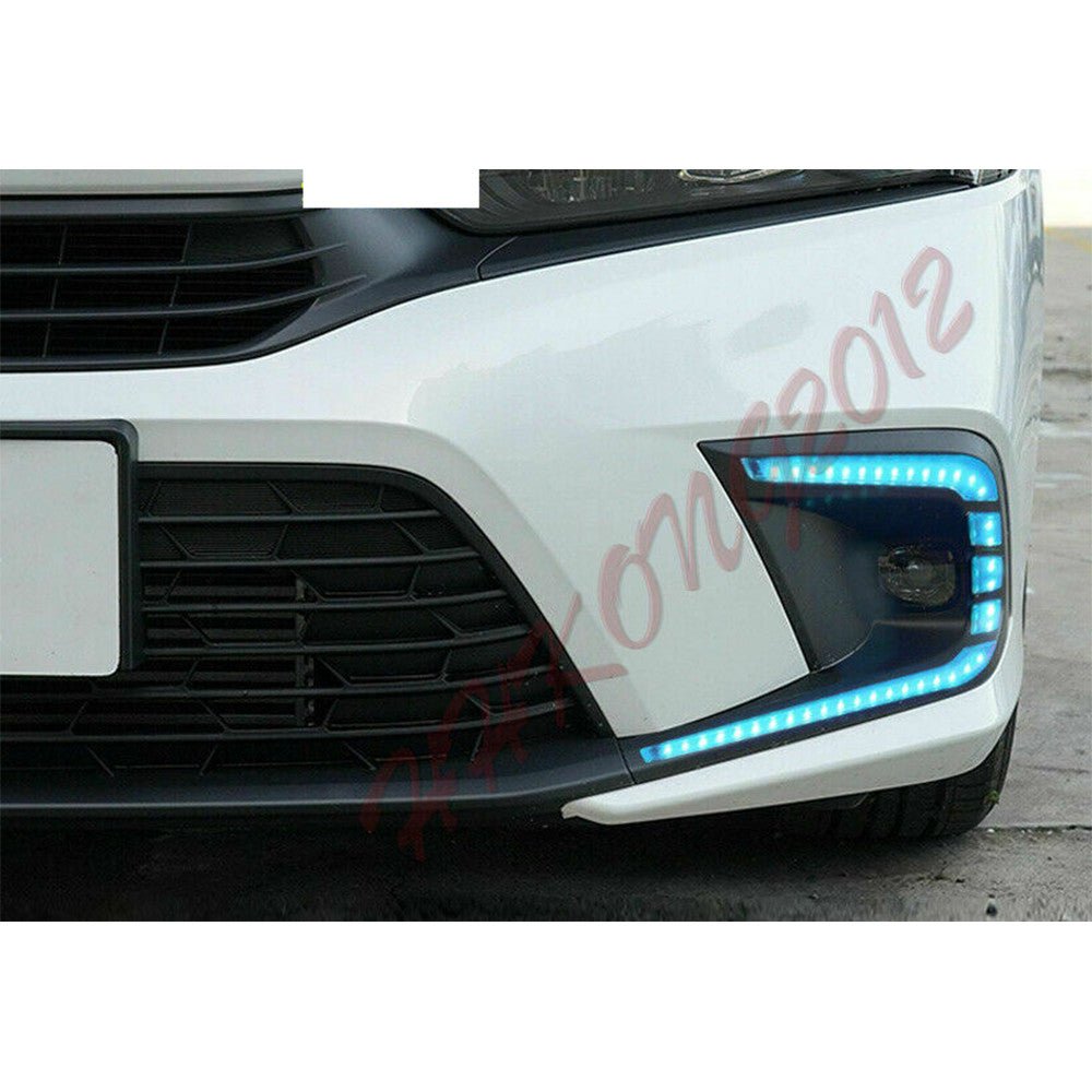 for Honda for Civic 2022-2023 3-Color DRL Daytime Running Light Fog Lamp Turn Signal