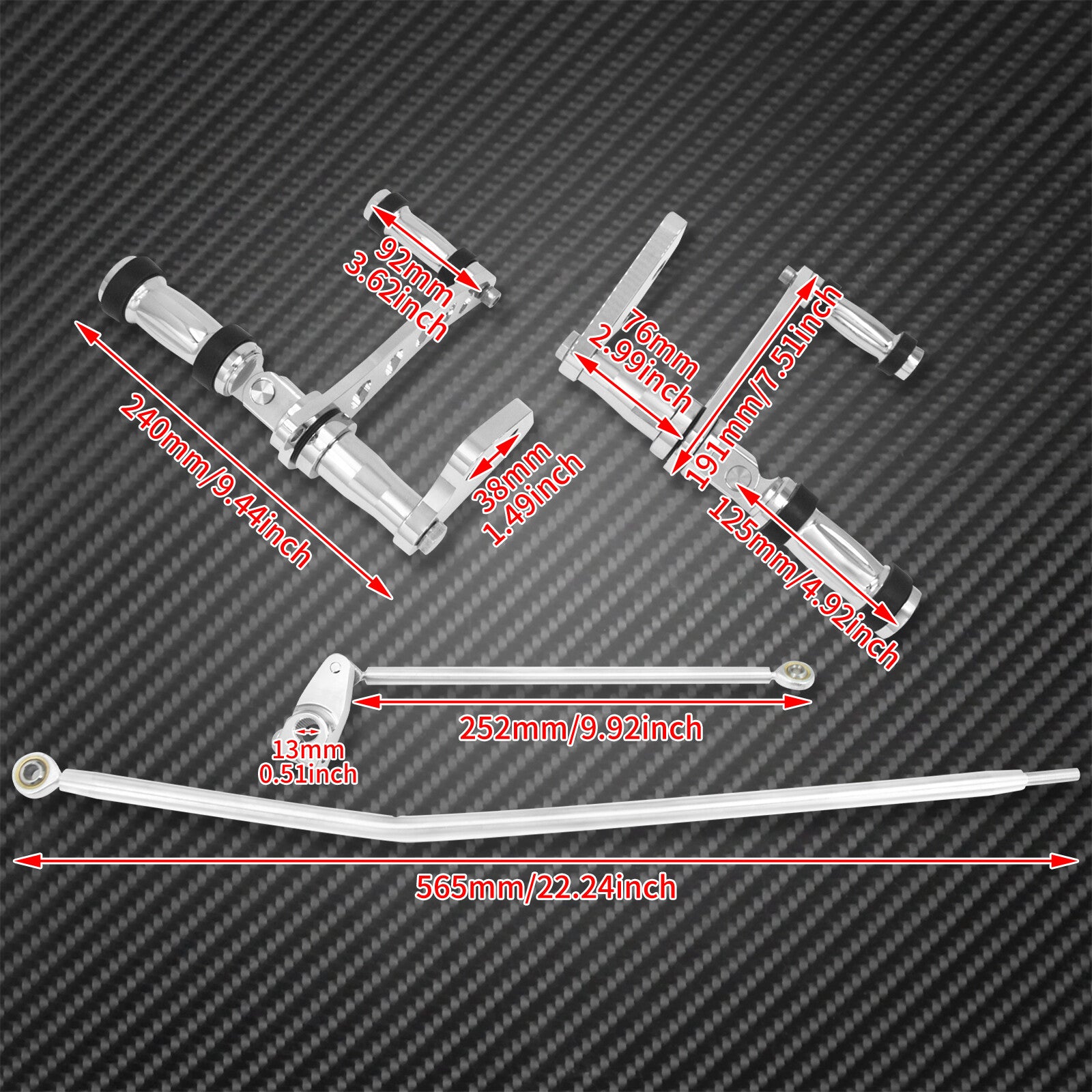 Chrome Aluminum Forward Controls Fit for Harley Dyna Low Rider Street Bob 06-17