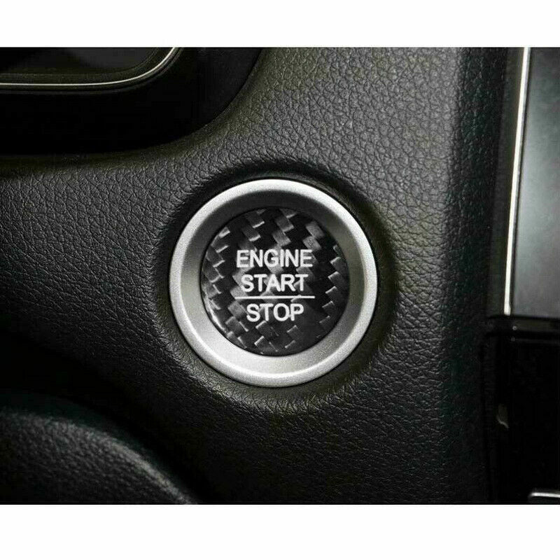 Black Engine Start Stop Button Cover Trim