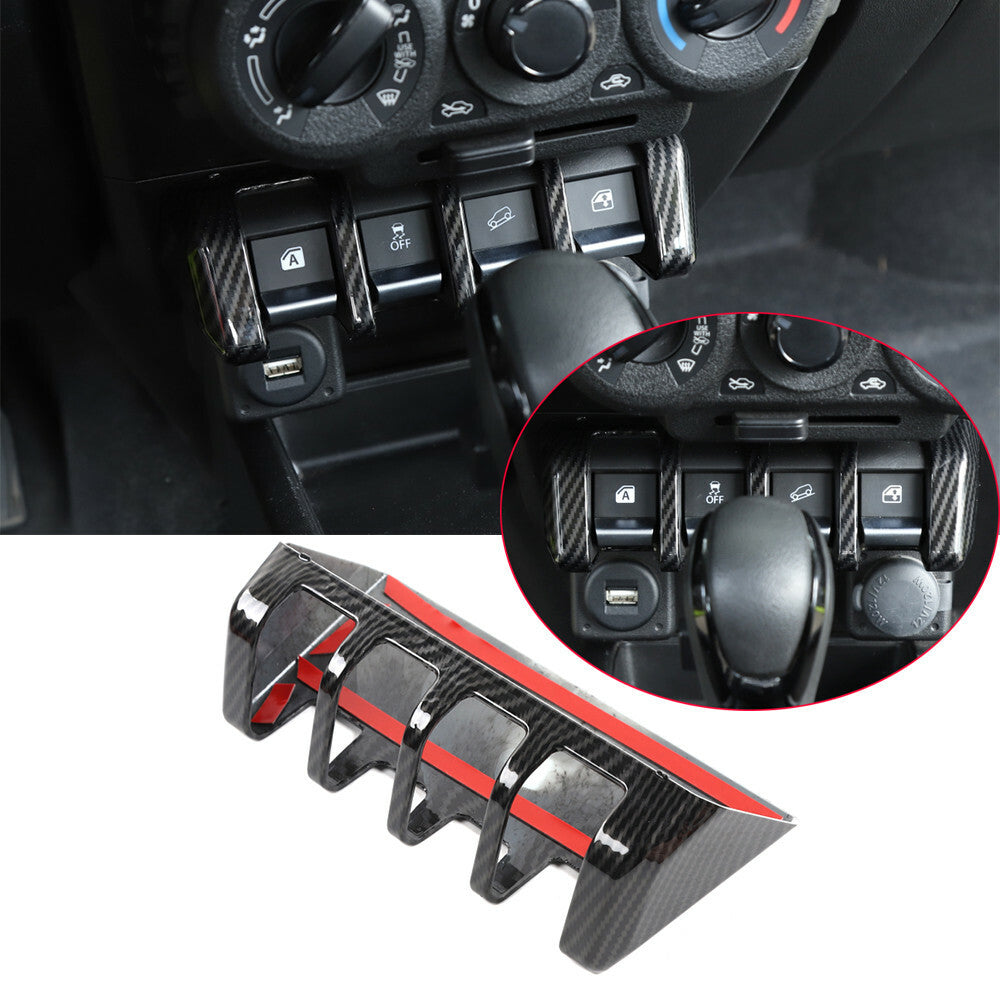 Carbon Fiber ABS Window Lift Switch Button Panel Trim for Suzuki for Jimny 2019-2022