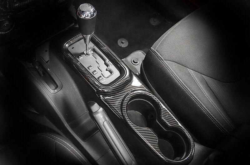 for Jeep for Wrangler JK 2011-17 Carbon Fiber Inner Gear Shift Box Panel Cover Trim