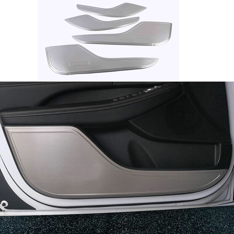 for Hyundai Sonata 2020-2023 Silver Steel Door Anti-Kick Panel Guard cover trim