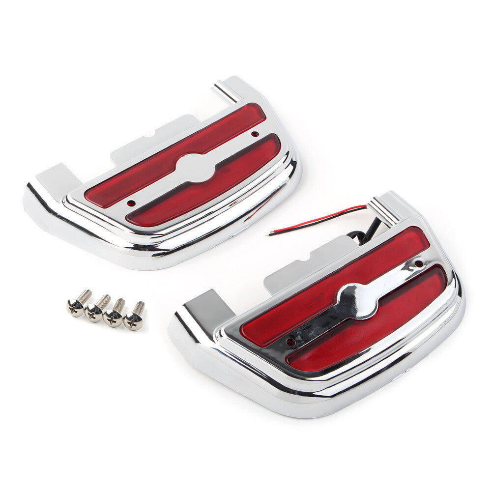 Led Light Footboard Floorboard Cover for Harley Touring Road King Chrome-Red cl