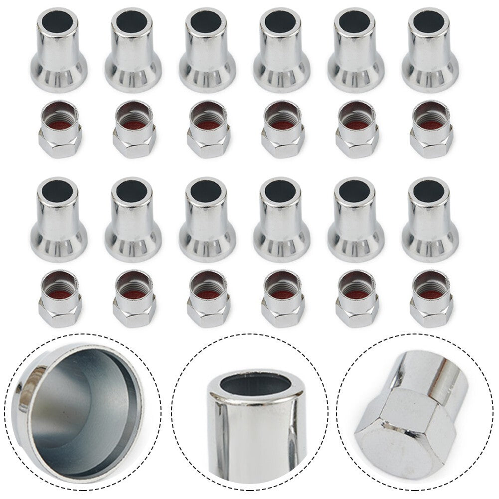 AU TR413 Chrome Car Truck Tire Wheel Tyre Valve Stem Hex-Caps- With Sleeve Cover