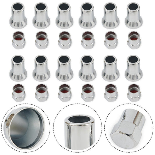 AU TR413 Chrome Car Truck Tire Wheel Tyre Valve Stem Hex-Caps- With Sleeve Cover