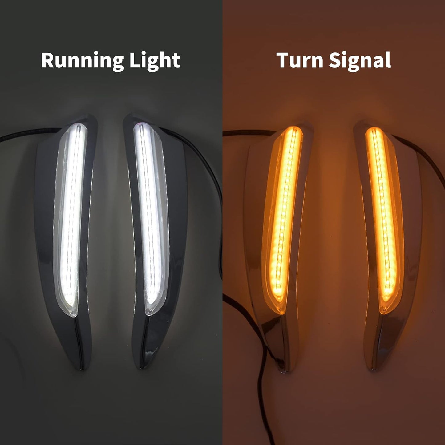 Black Front Lighted Vent Trim Light for Honda 2018-2023 Goldwing GL1800 Tour DCT