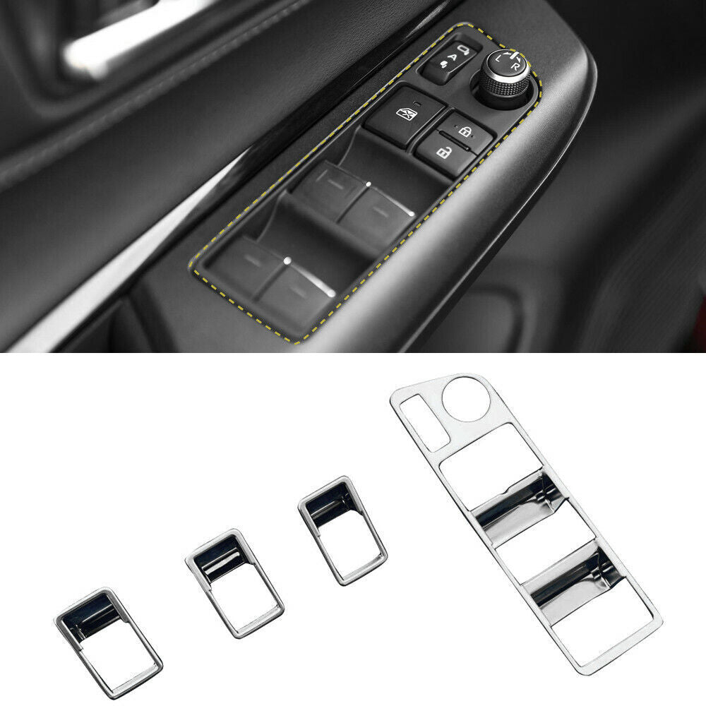 Window Lift Panel Switch Silver Cover ABS For 2020-2023 for Toyota Harrier Venza LHD