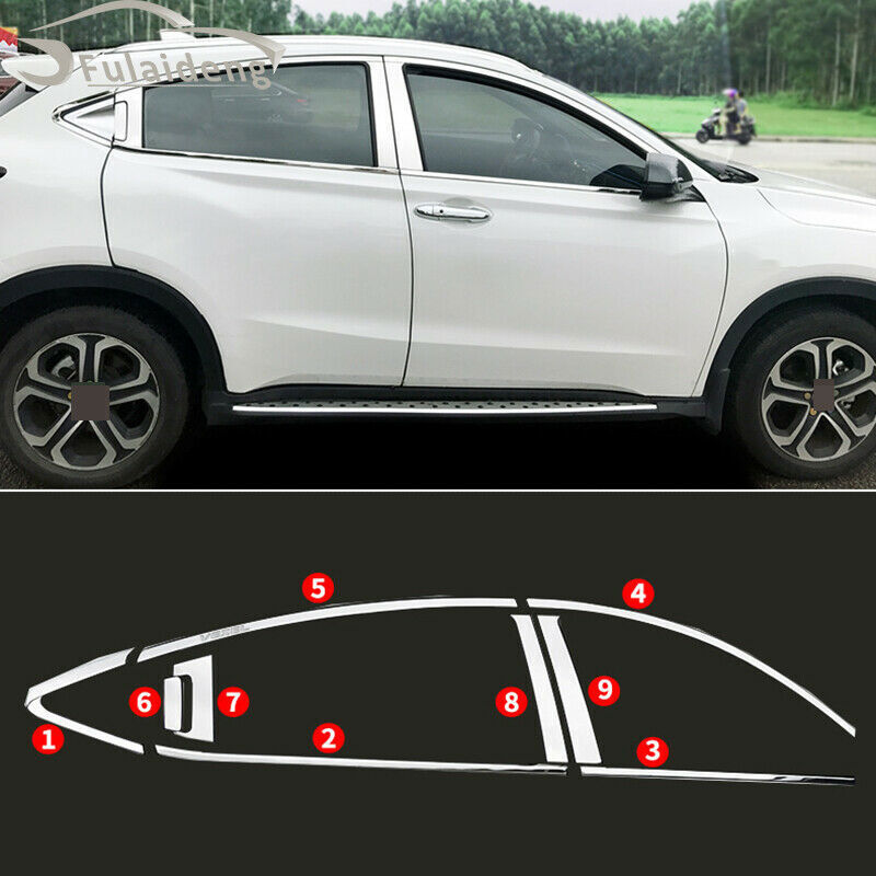 for Honda Vezel HR-V 2016-2018 Chrome Side Window Molding Cover Trims Decoration