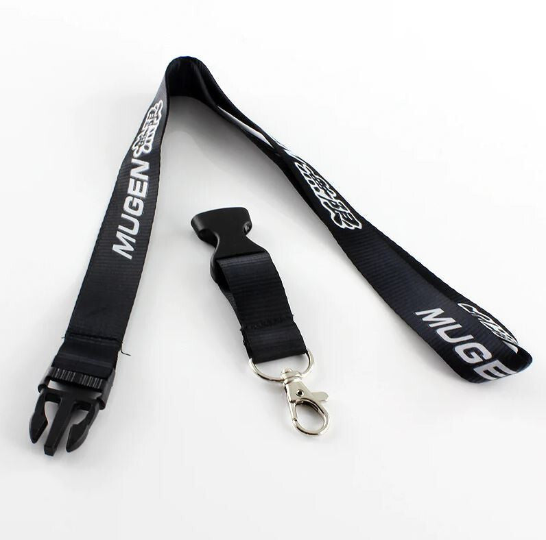 Car keychain, key ring, badge, lanyard, neck strap, black Mugan, suitable for Toyota