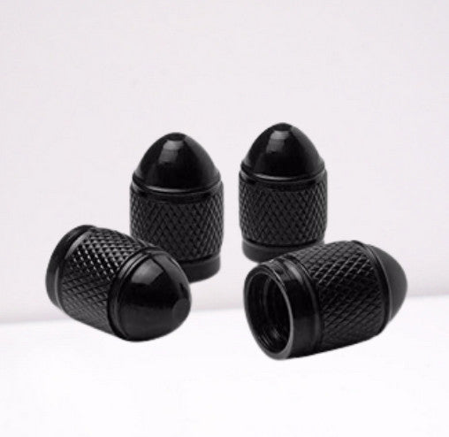 4-Piece Black Bullet Car Tire Valve Cover Stem Cover Air Valve Dust Cover for Jeep