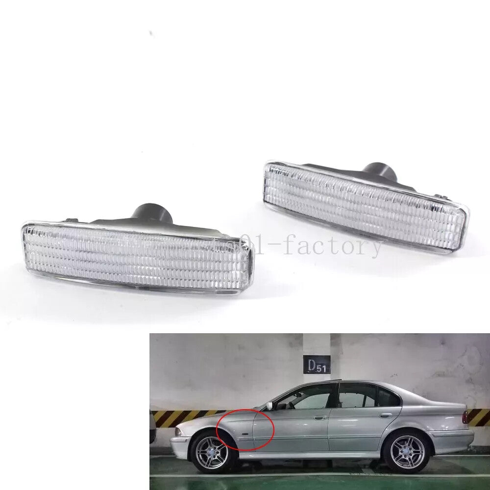 1Pair L+R Clear Turn Indicator Side Marker Lights for BMW 5' E39 M5 98-03 525i