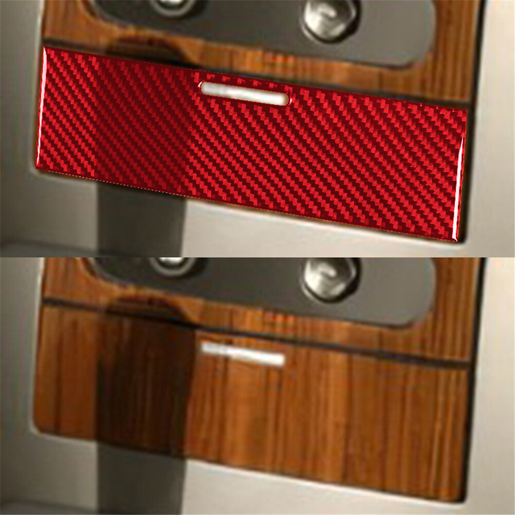 Carbon Fiber Interior Center Storage Cover Trim for Ford F-150 FX4 2004-2008 Red