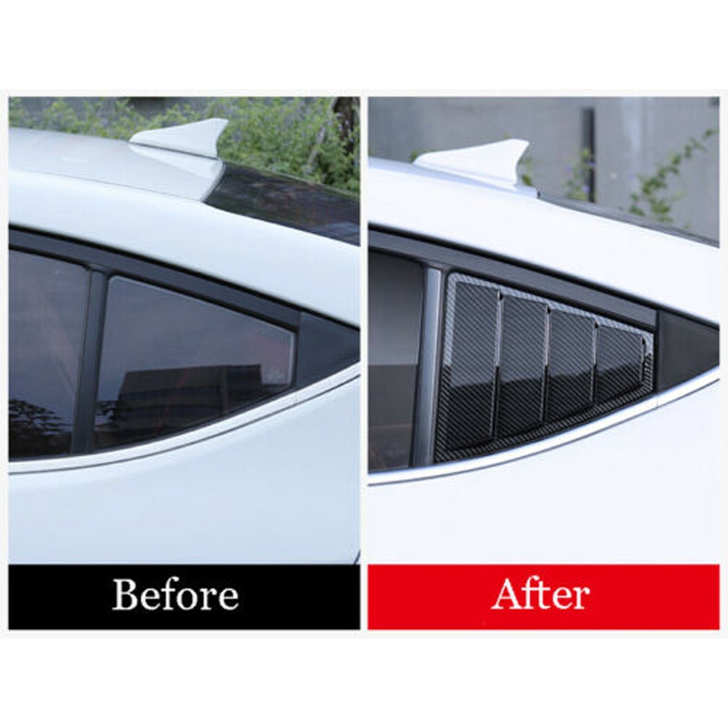 for HYUNDAI for Elantra 17-19 Carbon Fiber Window Side Louvers Vent Cover Trim AT