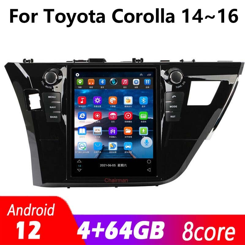 Touchscreen radio Android CarPlay GPS Navigation 10.4 for Toyota for Corolla 14~16