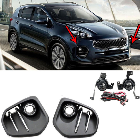 Front halogen fog lights with component kit for Kia Sportage 2017-2018
