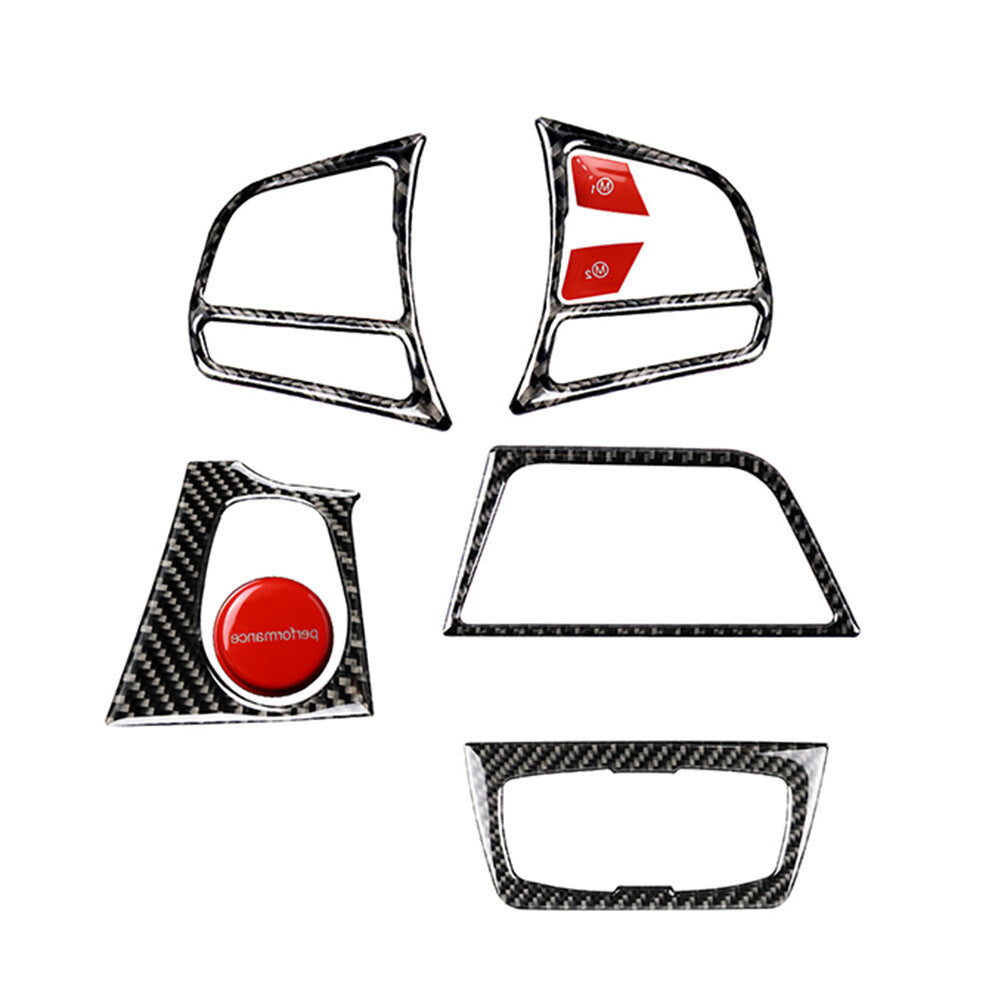 8Pcs Steering Wheel & Button Trim Fit for BMW 3 Series F30 GT F34 2013-2019 RHD Auto