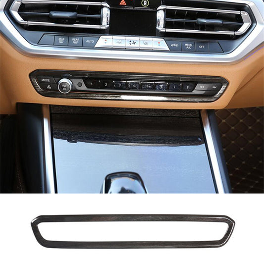 Black Wood ABS Central Control Volume Switch Trim for BMW 3 Series G20 G28 2019+