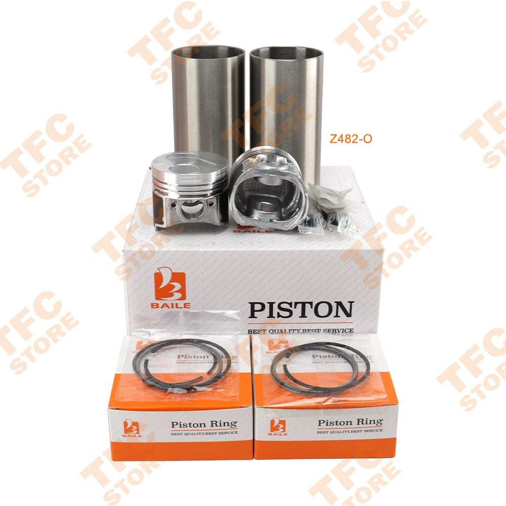 2 Set STD Cylinder Liner Kit W Piston (Pin  Clip) Rings for Kubota Z482 Z482-O