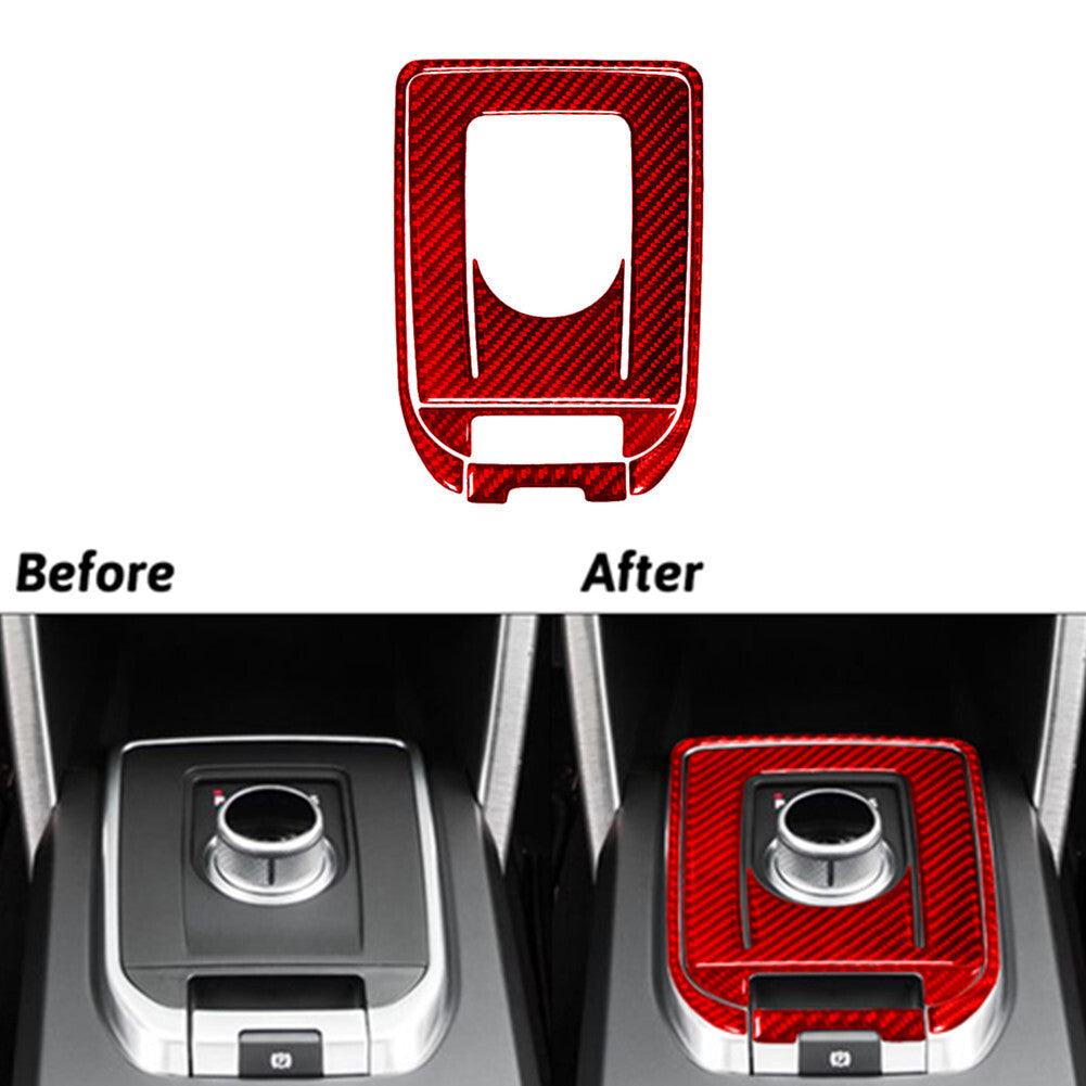 4Pcs Red Carbon Fiber Shift Console Trim for Land Rover Discovery Sport 2015-19