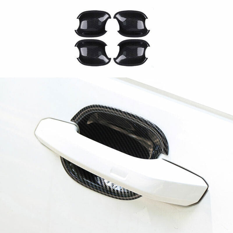 for Audi A4 A5 2017-21 Carbon Fiber Outside Door Bowl Cup Molding Cover Trim 4P