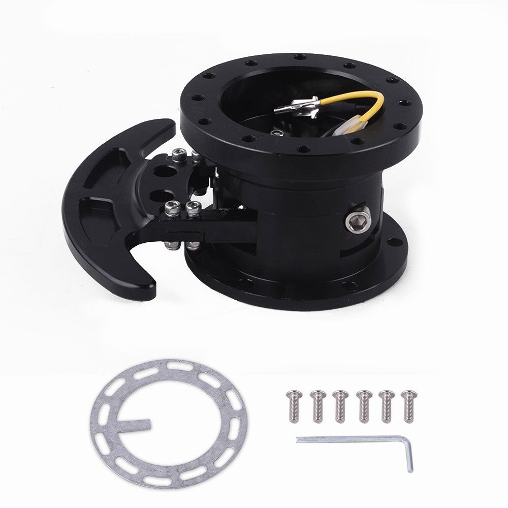 Black WorksBell Rapfix Flip Up ilt Racing Steering Wheel Quick Release Hub Kit