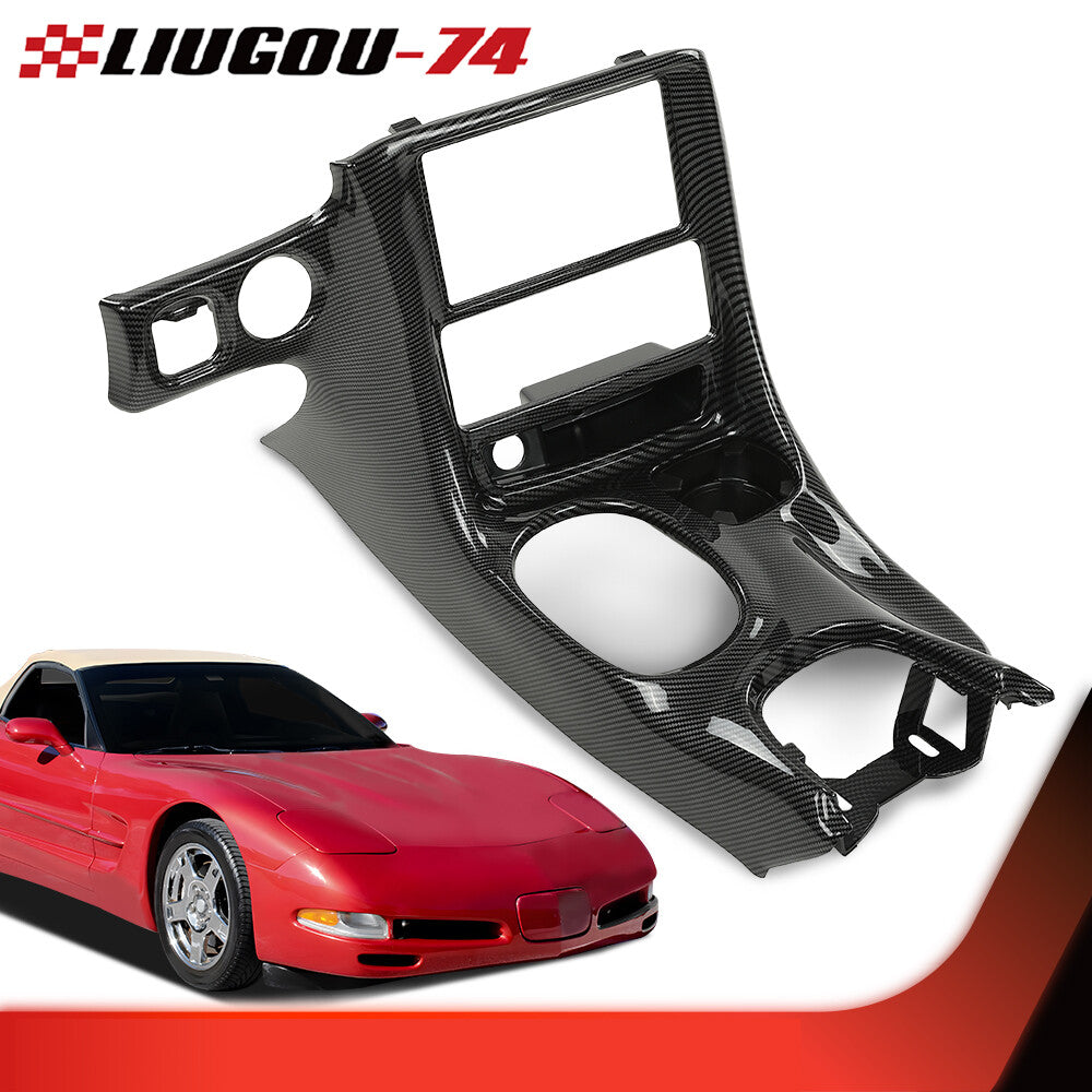 Suitable for 1997-2004 for Chevrolet for Corvette C5 Carbon Fiber Style Dual Din Dash Radio Bezel Kit