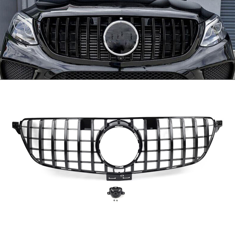 GTR Style Front Bumper Hood Grille for Benz GLE Class W166 SUV 2015-2019 2018 16