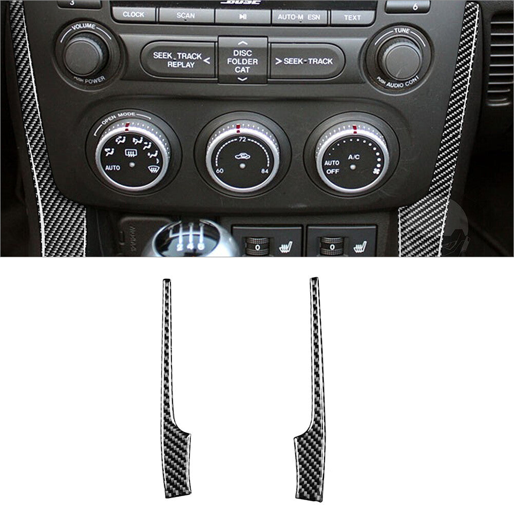 2Pcs Carbon Fiber Central Console Side Cover Trim for Mazda MX-5 Miata 2009-2015