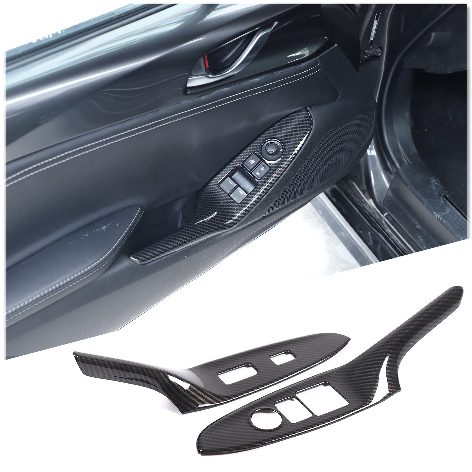 ABS glossy black rearview mirror deflector for Corvette C8 20-24