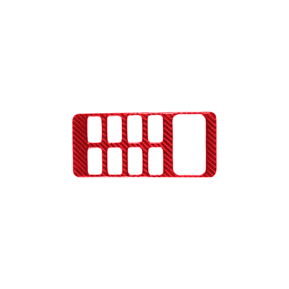 Red Carbon Fiber Central Control Button Panel Trim for Toyota FJ Curiser 2007-21