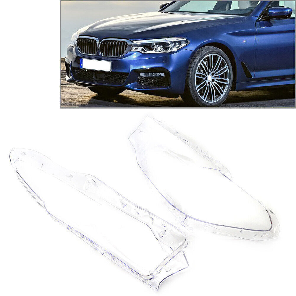 Headlight Headlamp Clear Lens Cover For 5 Series for BMW G30 G31 G38 2017 2018 2PCS