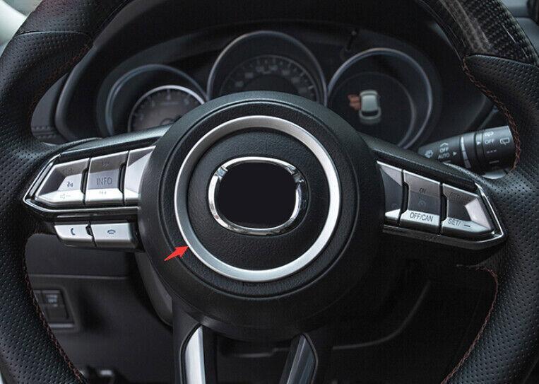 Fit for Mazda CX-5 2017-2021 Matte Silver Inner Steering Wheel Horn Ring Trim 1X
