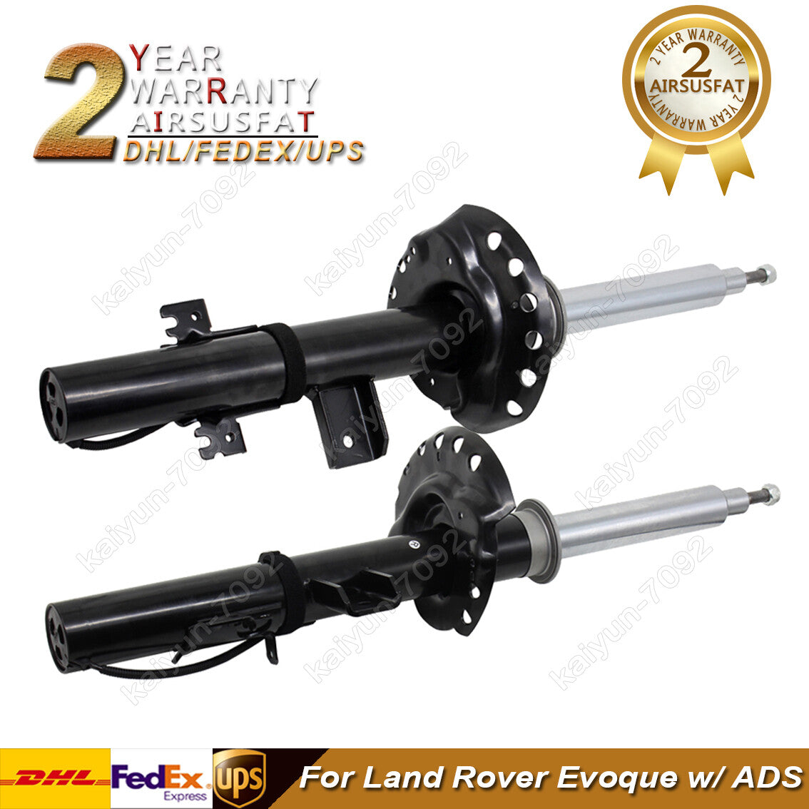 2X Rear Left+Right Shock Struts w/Sensor Fit for Range Rover Evoque 12-16 LR024440