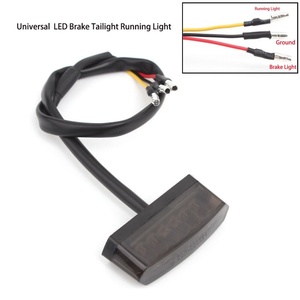 Motorcycle Smoke LED Running Rear Brake Stop Tail Light Bright Lamp Universal