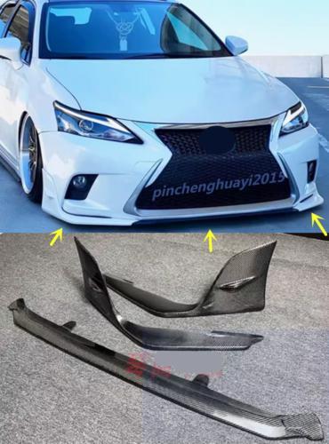 3-Piece True Carbon TRD Style Front Bumper Lip Kit for Lexus CT200H 2010-2022