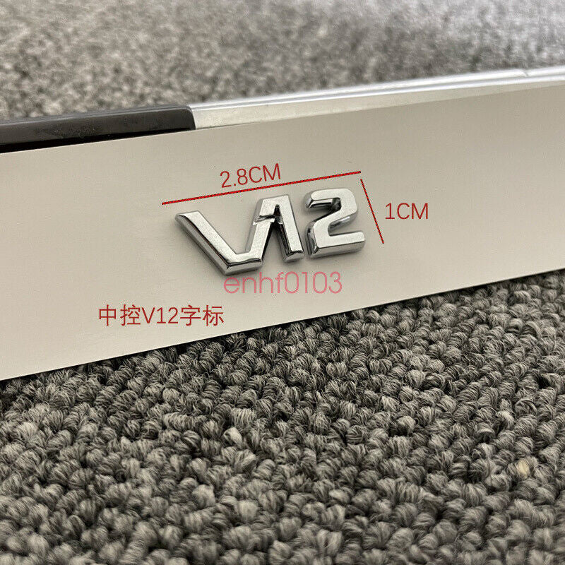 Chrome Trumpet Middle Console  V12  Emblem Badge for Maybach S