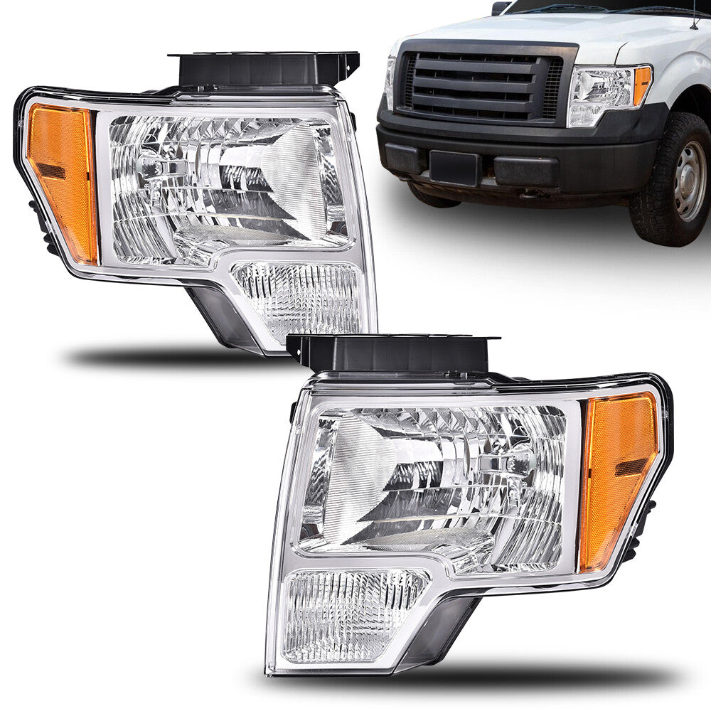 new, suitable for 2009-2014 for Ford F150s. Features include chrome/amber headlights and taillights.