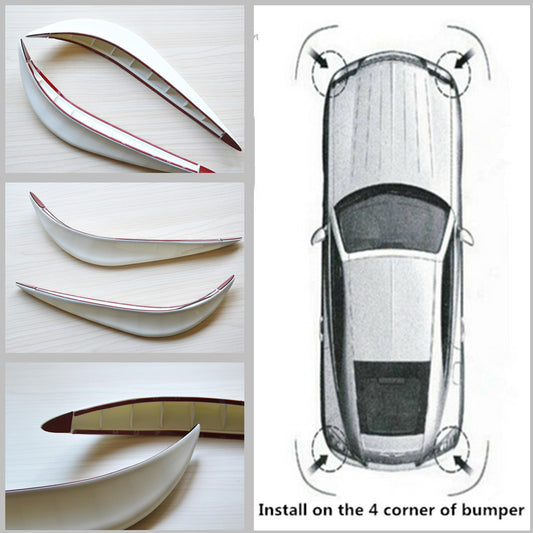 Car Bumper Anti-rub Cover Stickers Protector Guard 3D White Streamline