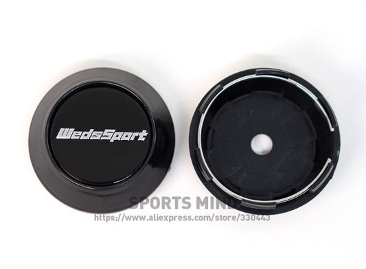 4x69mm Weds Sport Black Edge Cap Decal Badge Wheel Center Cap Hub Cap TE37