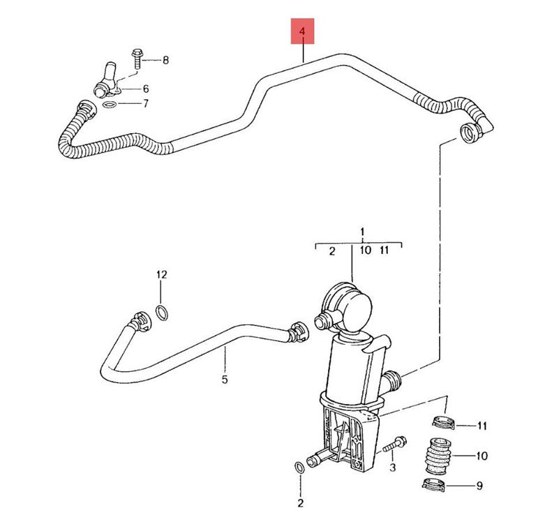 99610714755 Radiator Hose for Porsche 911 Engine Crankcase Breather Hose
